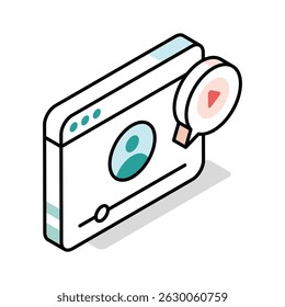 Um ícone isométrico personalizável mostrando o player de tutorial em vídeoName