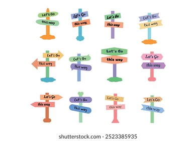 Customizable Lets Go This Way Vector Sign Art Collections