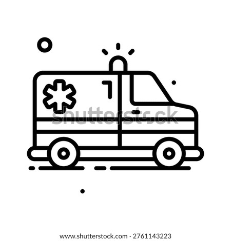 A customizable line icon of ambulance emergency transport service