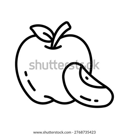 A customizable line icon of apple healthy fruit