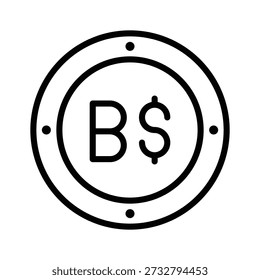 A customizable line icon of brunei dollar is scalable