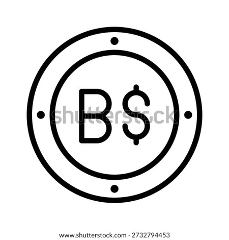 A customizable line icon of brunei dollar is scalable