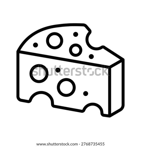 A customizable line icon of cheese dairy food