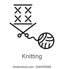 A customizable line icon of knitting