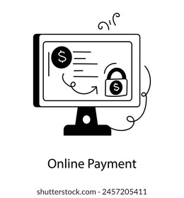 A customizable line icon of online payment 