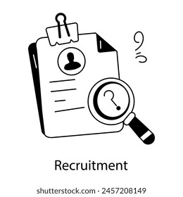 A customizable line icon of recruitment 
