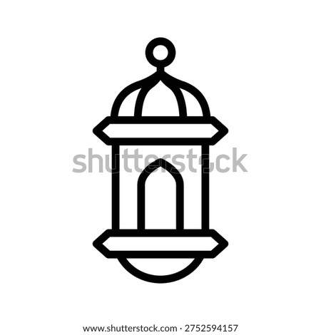 A customizable line icon representing islamic lantern