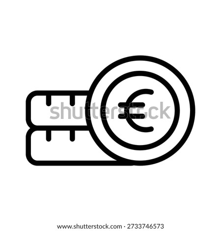 A customizable line icon showing euro currency concept effectively