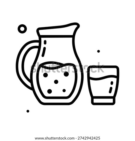 A customizable line icon showing water jug for iftar use