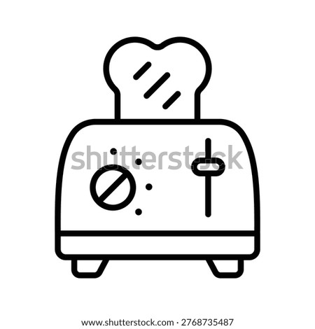 A customizable line icon of toaster kitchen appliance