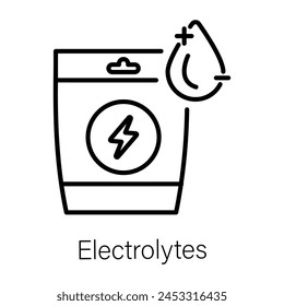 Customizable line style icon of electrolytes 