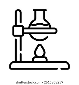 A customizable line style icon showing lab heating