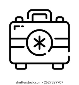 A customizable line style icon showing first aid box