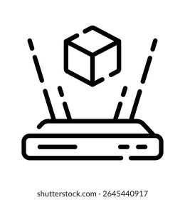 A customizable linear icon of 3d hologram projection