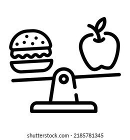 A customizable linear icon of balanced diet 