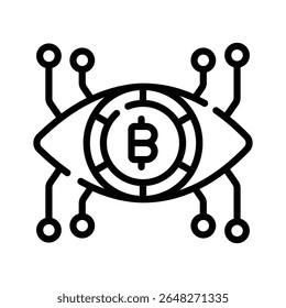 A customizable linear icon of bitcoin vision