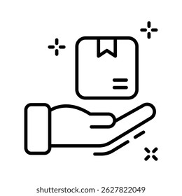 A customizable linear icon of delivery service