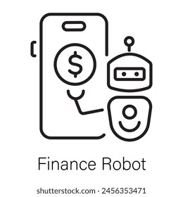Anpassbare lineare Ikone eines Finanzroboters 