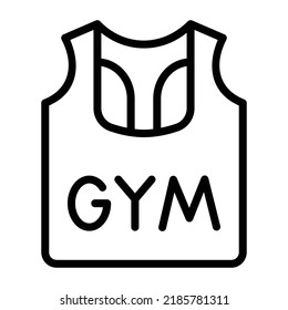 A customizable linear icon of gym vest 