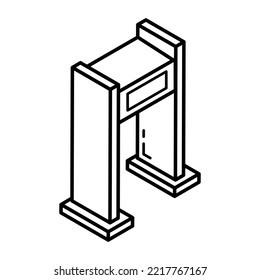 A customizable linear icon of metal detector 