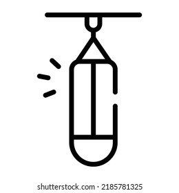 A customizable linear icon of punching bag 