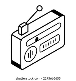 A customizable linear icon of radio 