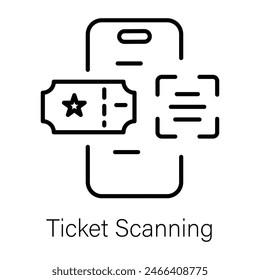 Icono lineal personalizable del App de escaneo de tickets 