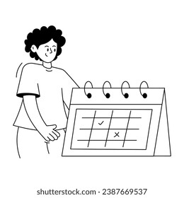 Ilustración lineal personalizable del programa de negocios
