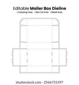 Customizable Mailer Box Dieline Template Perfect for Packaging Design