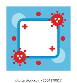 Customizable Medical Virus Frame with Empty Center