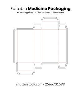 Customizable Medicine Box Die Line Template for Packaging