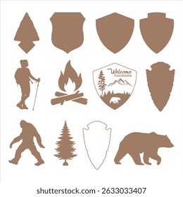 Customizable National Park Sign, National Park Clipart, National Park Sign Vector, National Parks Sign Outlines, Customizable Templates