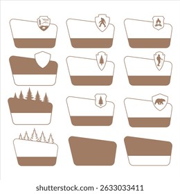 Customizable National Park Sign, National Park Clipart, National Park Sign Vector, National Parks Sign Outlines, Customizable Templates