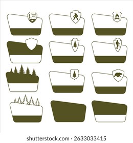 Customizable National Park Sign, National Park Clipart, National Park Sign Vector, National Parks Sign Outlines, Customizable Templates