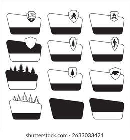 Customizable National Park Sign, National Park Clipart, National Park Sign Vector, National Parks Sign Outlines, Customizable Templates