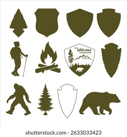 Customizable National Park Sign, National Park Clipart, National Park Sign Vector, National Parks Sign Outlines, Customizable Templates