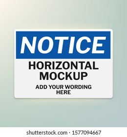 Customizable notice label mockup. Vector illustration. Clipart on transparent background.