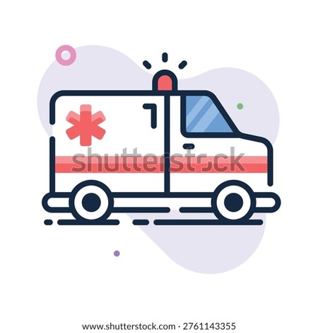 A customizable outline icon of ambulance emergency transport service