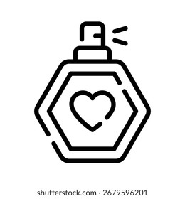 Um ícone de contorno personalizável de frasco de perfume de vidro
