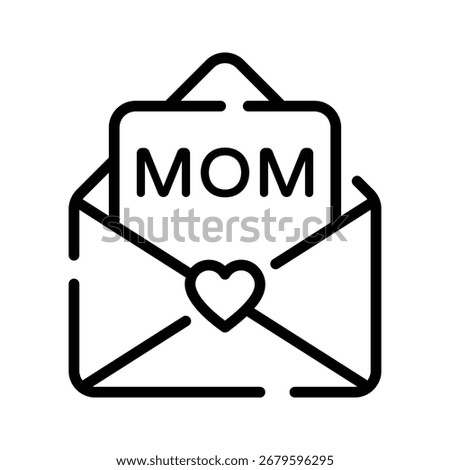 A customizable outline icon of heartfelt wish card
