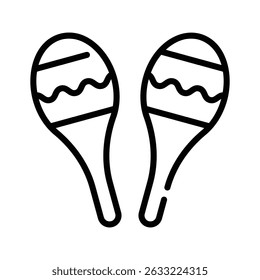 A customizable outline icon of maracas for celebration
