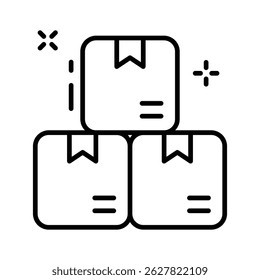 A customizable outline icon of stacked delivery packages