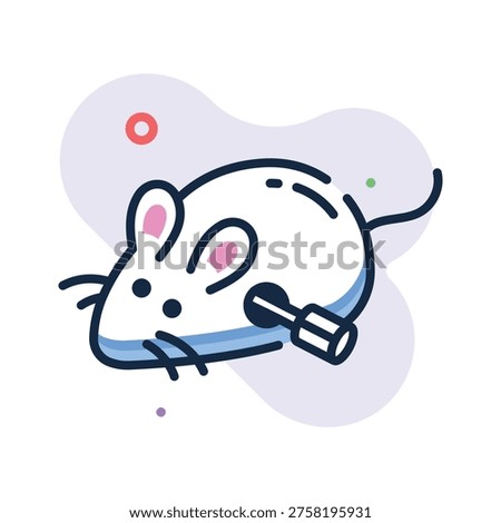 A customizable outline icon of toy mouse for prank joke