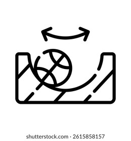 A customizable outline style icon of ball friction experiment
