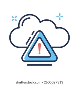 A customizable outline style icon of cloud warning