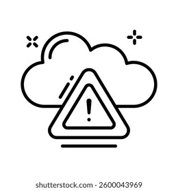 A customizable outline style icon of cloud warning