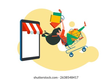 customizable premium online shopping illustration