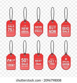 customizable promotional tags with your products on white background, very suitable for promotions, advertisements, discounts, new products, limited product promos and more