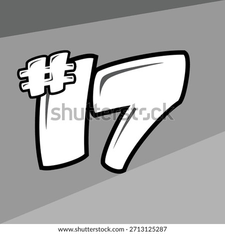 Customizable race number "17" vector template