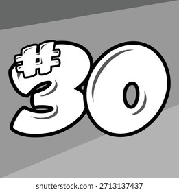 Número de carrera personalizable 30 Plantilla de Vector